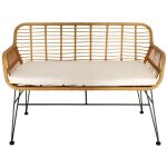 Altobuy - pataya - banc tress marron avec pieds mtal
