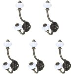 Pat�res en c�ramique r�tro - 5 pi�ces - bronze - style pastoral - crochets muraux - crochets de chapeau ...