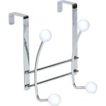 Tendance - patere metal 4 crochets ceramique - chrome blanc