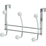 Tendance - patere metal 6 crochets ceramique - chrome blanc