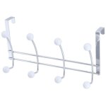 Tendance - patere metal 8 crochets ceramique - chrome blanc