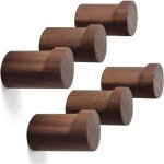 Pat�res murales en bois, lot de 6, crochets porte - manteaux muraux en bois naturel.