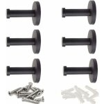 Patere noire 6 pi�ces crochet mural en acier inoxydable porte serviette salle de bain noir crochet de ...