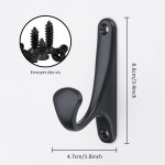 Pat�re porte manteau mural, 6 pi�ces crochet de manteau, r�tro crochet porte manteau noir a visser, pat�re ...