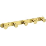 Pat�re de salle de bain en acier inoxydable - dor� bross�, 5 crochets, pour serviettes et ustensiles ...