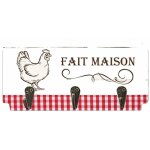 Pat�re de salle de bain en mdf ? 3 crochets pour torchons ? dimensions 8x17. 5x1. 5 cm ? fixation murale ...