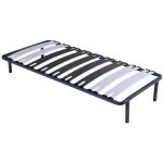 Sommier cadre � lattes metal 90x200 cm - 29 cm - compatible avec matelas standard - 9 larges lattes de ...
