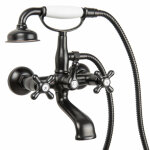 Paulgurkes robinet de baignoire r�tro noir mural style nostalgique avec douchette