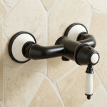 Paulgurkes robinet de douche nostalgique en design r�tro m�langeur monocommande noir vintage