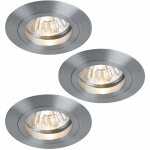 Paulmann - lot de 3 spots encastrables ip44 lampe aluminium 8cm rond 925. 23