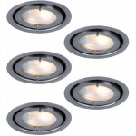 Paulmann - lot de 5 spots encastrables pour meubles, ronds, en aluminium bross�, spots mobiles pour le ...