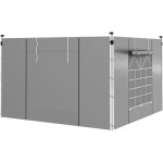 Pavillon avec fen�tres et portes, rideaux gris clair pour pavillons de jardin 3x3m ou 3x6m, ensemble ...