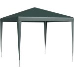 Pavillon de jardin 2, 7x2, 7m, montage rapide par clic, structure aluminium, couleur vert fonc�