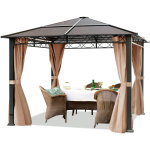 Carpasol - pavillon de jardin 3x3 m tonnelle alu deluxe impermable tente de rception 4 cts en toit ...