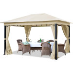 Pavillon de jardin 3x4 m tente de jardin env. 220 g / m bche impermable pavillon champagne
