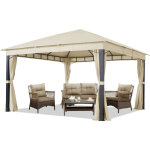 Toolport - pavillon de jardin 4x4 m alu premium env. 220 g / m bche impermable pavillon 4 cts tente ...