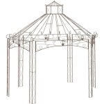 Pavillon de jardin marron antique 400x258x378 cm fer vidaxl