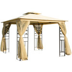 Pavillon de luxe 3x3 m, pergola avec toit double, tente de f�te avec parois lat�rales, chapiteau de jardin, ...