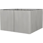 Pavillon rideau de remplacement, lot de 4, pour pavillons 3x3m, gris clair, 302x205cm