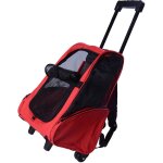 2 en 1 trolley chariot sac a dos sac de transport a roulettes pour chien chat