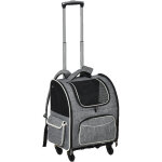 2 en 1 trolley chariot sac à dos sac de transport à roulettes pour chien chat gris 2 en 1 trolley chariot sac à dos sac de transport à roulettes pour chien chat gris
