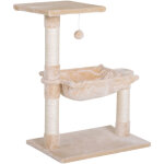 Pawhut - arbre  chat 3 griffoirs grattoirs sisal naturel plateforme hamac et boule suspendue dim. 50l ...