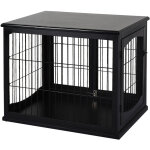 Pawhut - cage pour chien animaux cage en bois mdf classe e1 3 portes verrouillables max. 30 kg dim. 81l ...