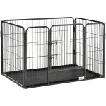 Pawhut - cage chien d�montable - enclos chien int�rieur / ext�rieur - porte verrouillable, plateau - ...
