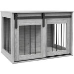 Pawhut - cage pour chien - panneau de particules - 80x54x57cm - gris