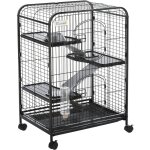 Pawhut - cage pour petits animaux roulante 3 rampes 3 plates - formes plat et bouteille d'eau bac inférieur ... Pawhut - cage pour petits animaux roulante 3 rampes 3 plates - formes plat et bouteille d'eau bac inférieur ...