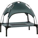 Pawhut lit chien sureleve avec parasol, lit de camp chien chat sur pieds tissu oxford respirant, anti ...