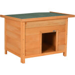 Pawhut - niche chien sur pied dim. 85l x 58l x 58h cm - toit ouvrant bitum� vert - bois sapin pr� - huil� ...