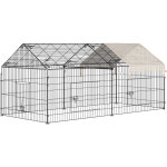 Parc enclos m�tal �poxy cage ext�rieure dim. 2, 20l x 1, 03l x 1, 03h m 3 portes et trappe surface abrit� ...
