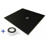 Pdd - receveur de douche resine extra plat pro noir ral 9005 90x140