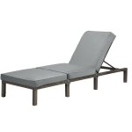 Svita - peach chaise longue de jardin chaise rembourr�e pliable polyrattan gris