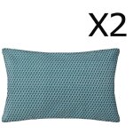 Pegane - lot de 2 coussins bleu canard dhoussable - 30 x 50 cm
