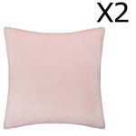 Pegane - lot de 2 coussins rose en velours - 40 x 40 cm