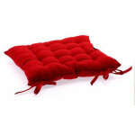 Pegane - lot de 6 coussins de chaise en coton bordeaux, 38 x 38 cm