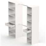 Pegane - armoire dressing coloris blanc - hauteur 200 x longueur 200 x profondeur 50 cm