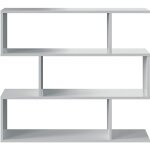 Pegane - biblioth�que �tag�re basse coloris blanc - longueur 110 x hauteur 97 x profondeur 24 cm