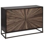 Buffet avec 2 portes en bois / fer coloris noir - longueur 120 x profondeur 40 x hauteur 80 cm Buffet avec 2 portes en bois / fer coloris noir - longueur 120 x profondeur 40 x hauteur 80 cm