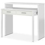 Pegane - bureau console extensible coloris blanc artik - 87 x 98 x 36 cm