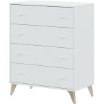 Pegane - commode avec 4 tiroirs coloris blanc artic - hauteur 95 x longueur 77, 5 x profondeur 40 cm