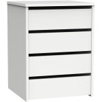 Pegane - commode meuble de rangement coloris blanc brillant - hauteur 61 x longueur 46 x profondeur 45 ...