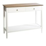 Console avec 2 tiroirs coloris blanc - l. 110 x l. 40 x h. 85 cm - pegane -