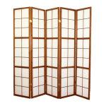 Pegane - paravent japonais bois brun - 5 pans