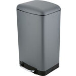 Pegane - poubelle rectangulaire � p�dale coloris anthracite - 30 litres