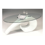 Pegane - table basse alissa coloris blanc haute brillance, 1220 x 720 x 400 mm