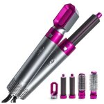 Peigne � air chaud multifonctionnel 5 en 1, lisseur � double usage sec et humide, cheveux boucl�s, boucle ...