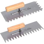 Peigne carrelage, 2 pi�ces taloche enduit dents carr�es + dents pointues, acier inoxydable lisseuse enduit ...